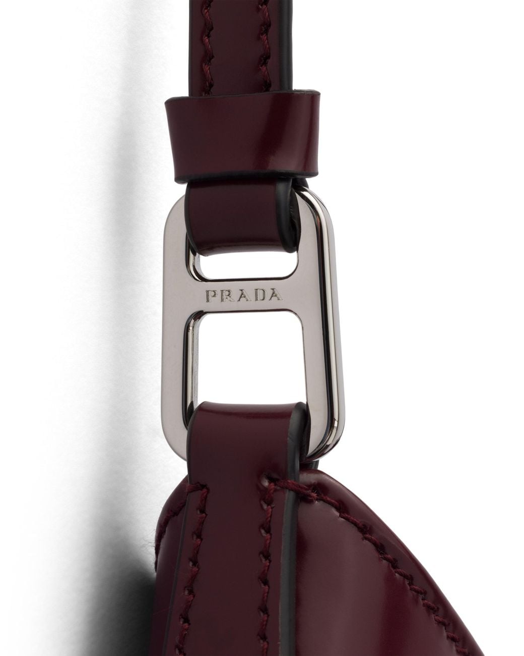 Prada Purple Cleo Brushed Leather Shoulder Bag, Burgundy
