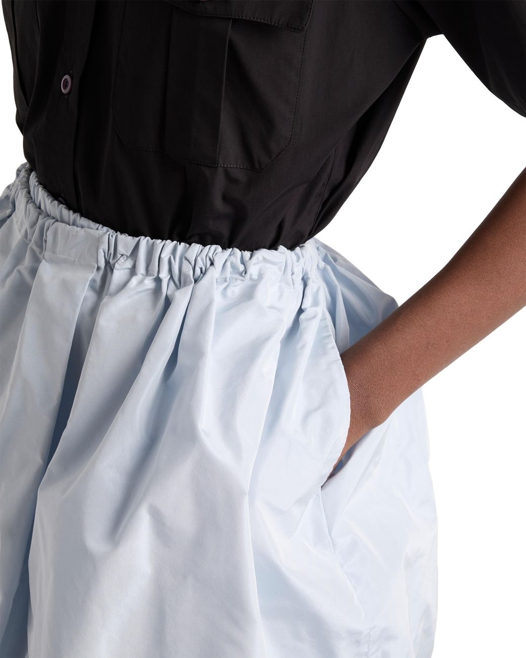 Prada Blue Technical Taffeta Skirt, Astro
