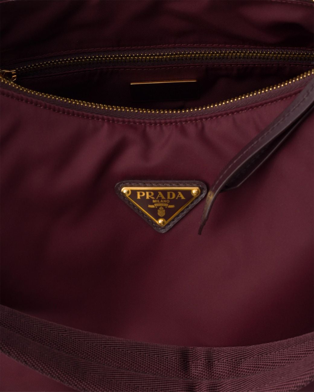 Prada Purple Explore Large Re-Nylon And Leather Bag, Burgundy