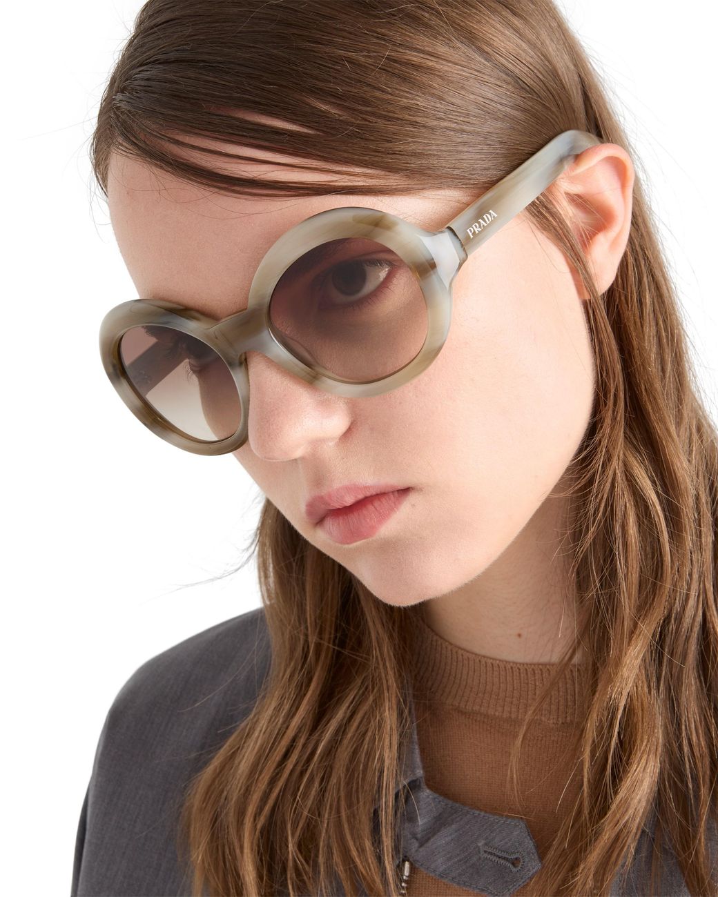 Prada White Shadowplay Sunglasses