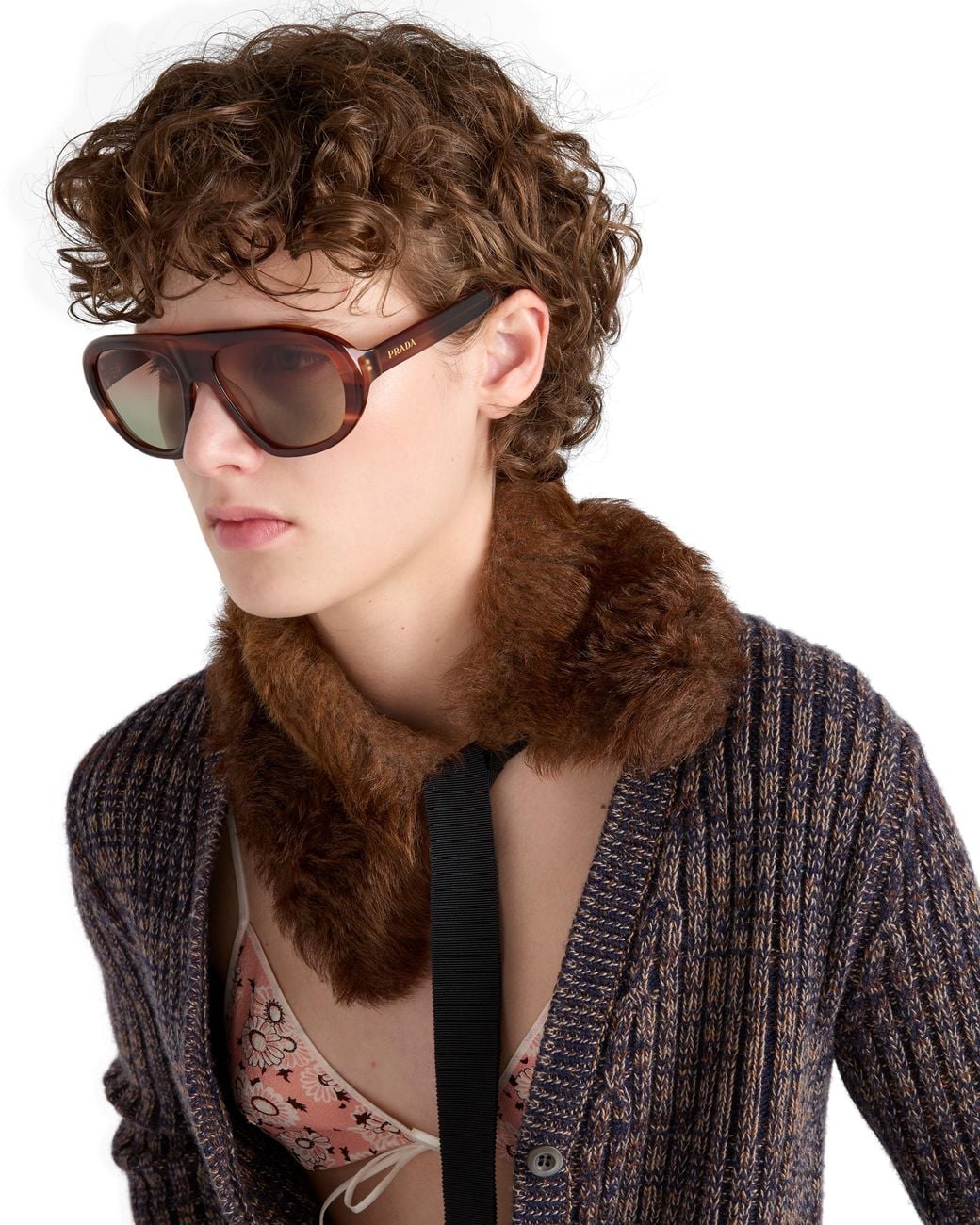 Prada Multicolor Shadowplay Sunglasses, Color Oak
