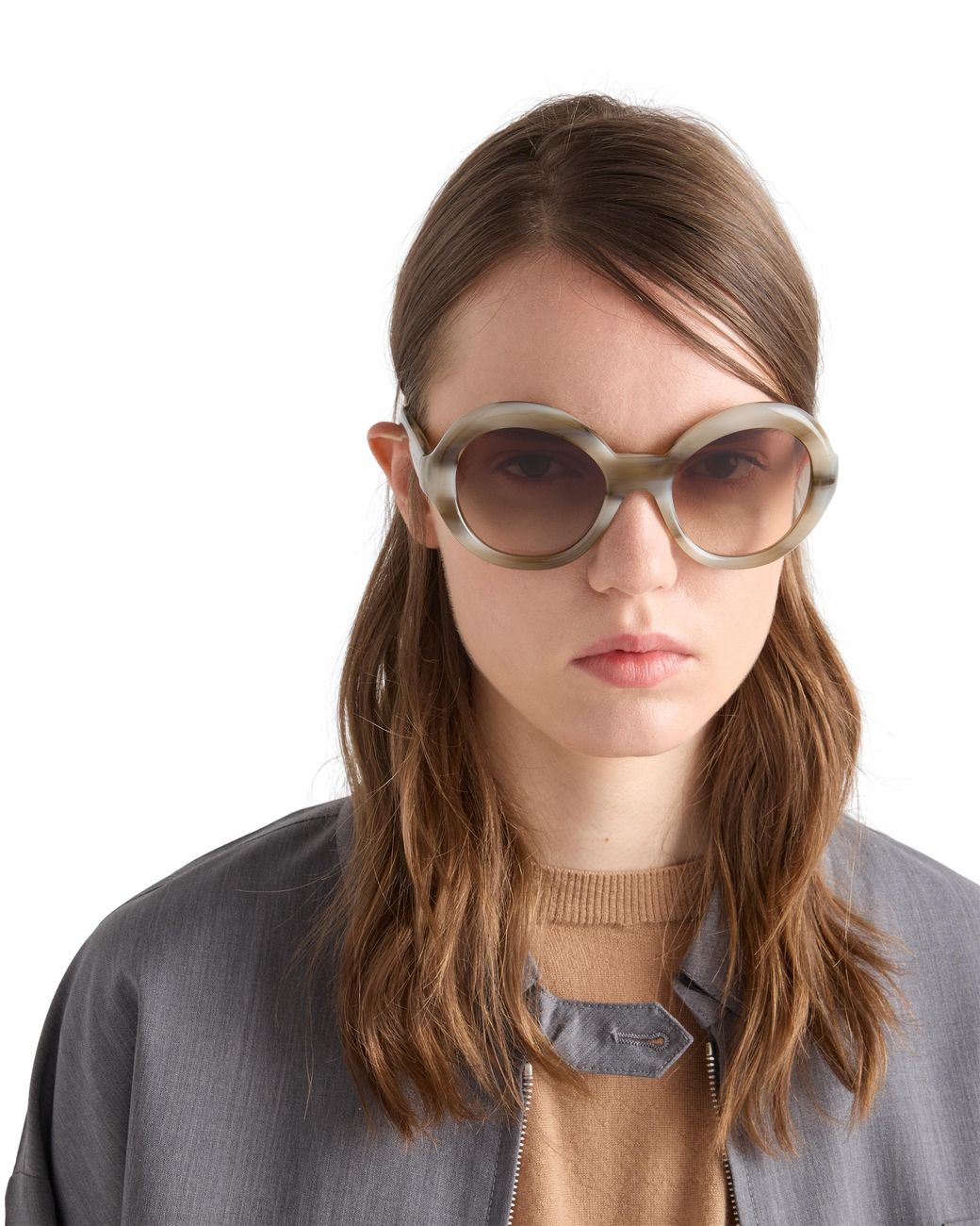 Prada White Shadowplay Sunglasses