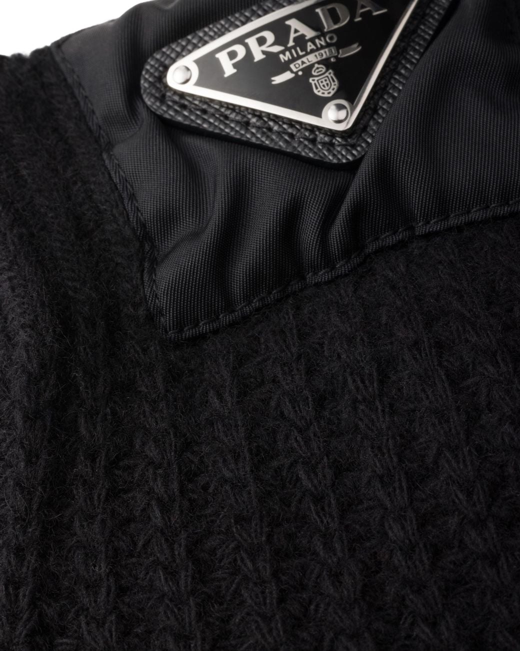 Prada Black Wool And Cashmere Gloves for men