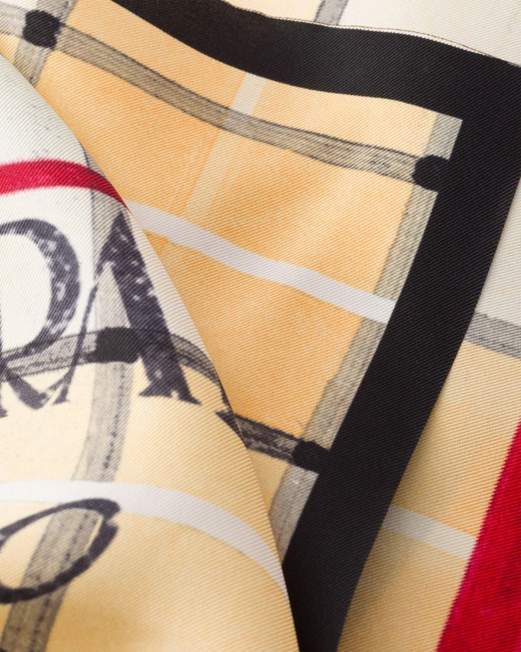 Prada Natural Printed Silk Twill Scarf 90