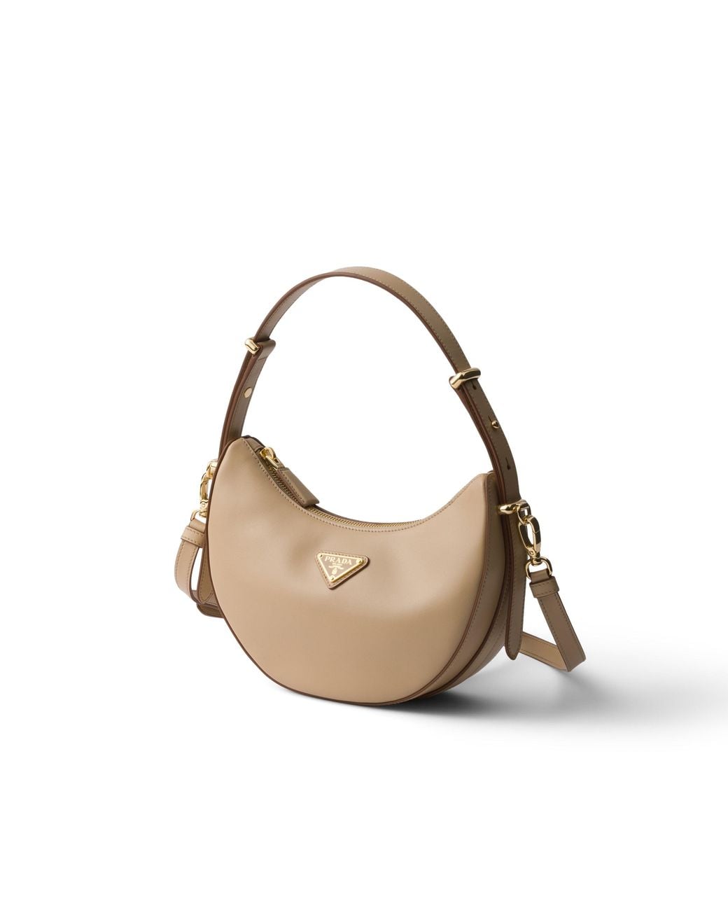 Prada Metallic Arqué Mini Leather Shoulder Bag