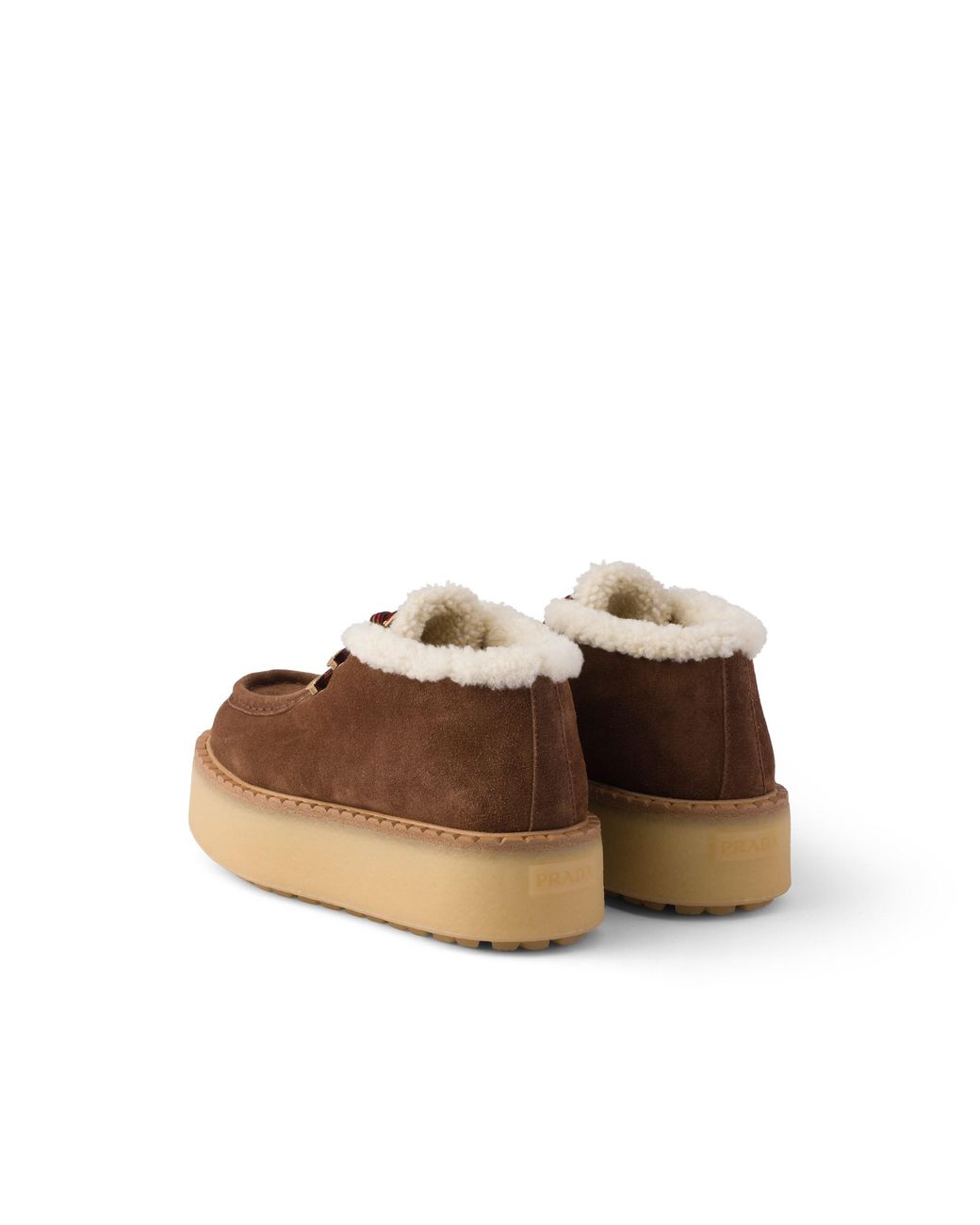 Prada Brown Shearling Lined Suede Booties