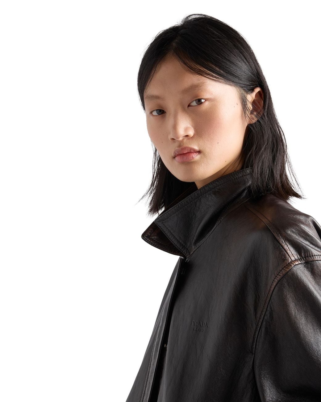 Prada Black Nappa Leather Jacket, Dark