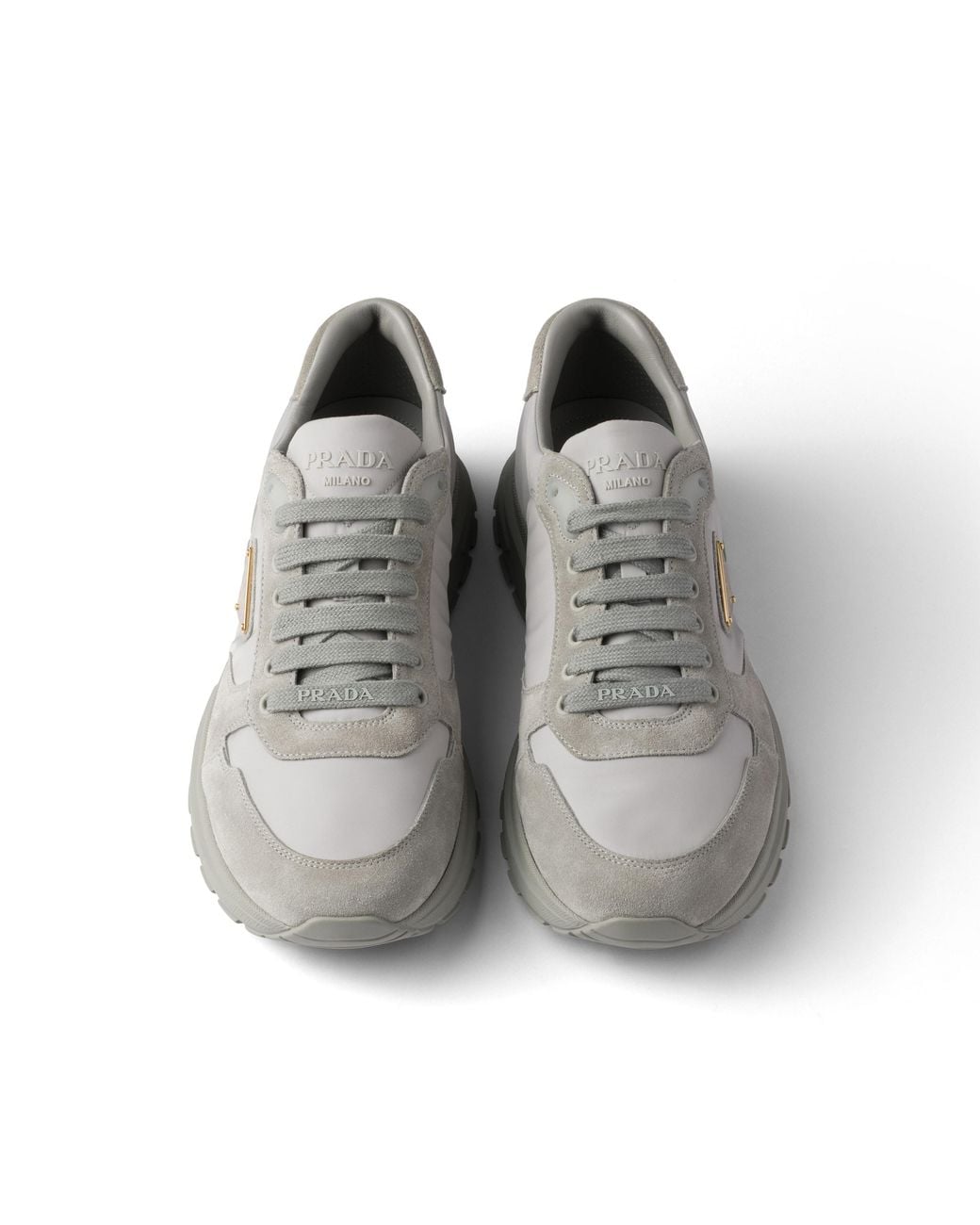 Prada White Prax 2.0 Re-Nylon And Suede Sneakers for men