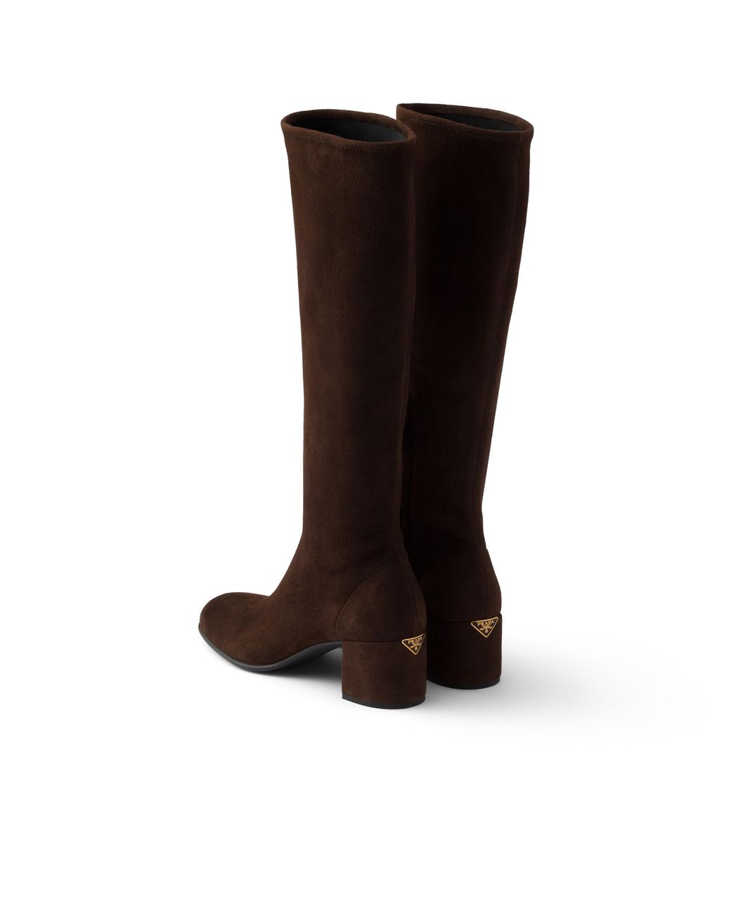 Prada Brown Stretch Suede Boots, Dark
