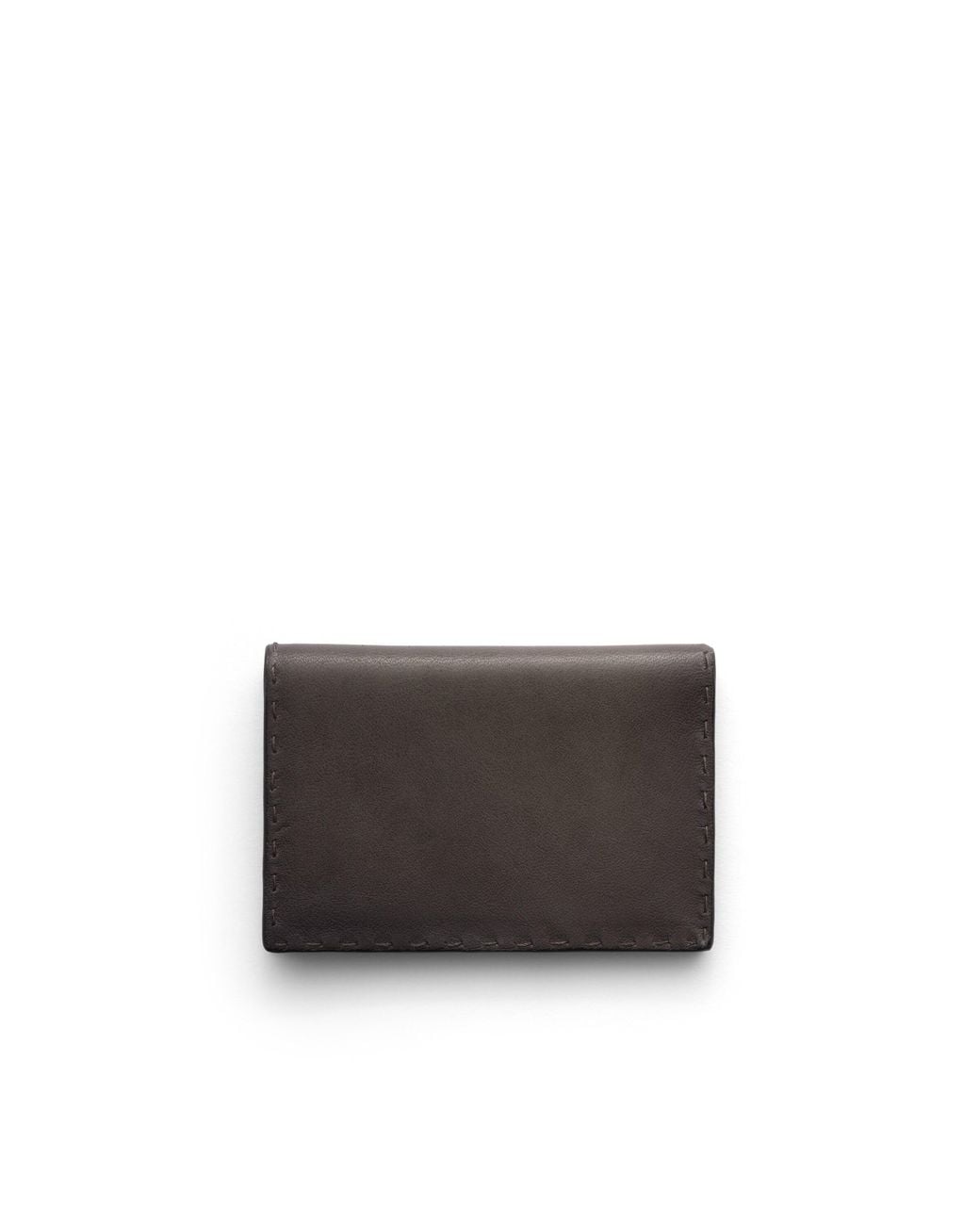Prada Gray Antiqued Leather Card Holder for men