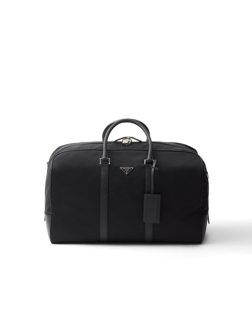 Prada Black Re-Nylon And Saffiano Leather Duffel Bag