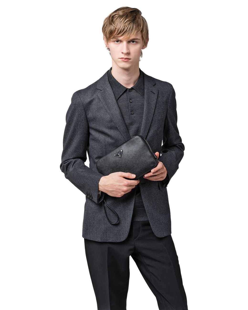 Prada White Saffiano Leather Clutch for men