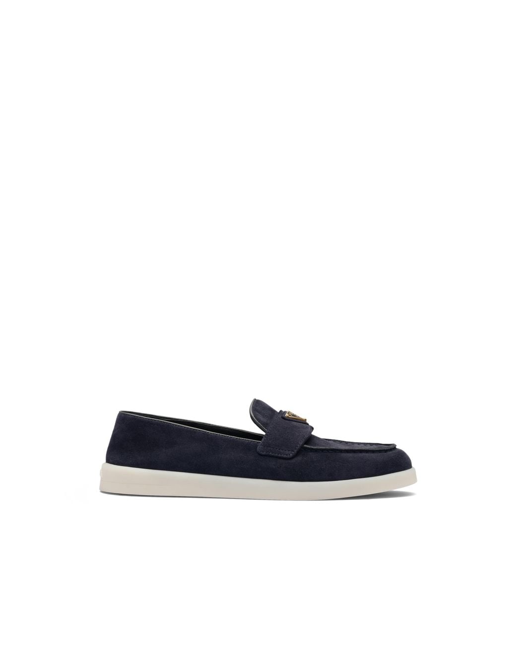 Prada Blue Loafers Saint Tropez Aus Veloursleder