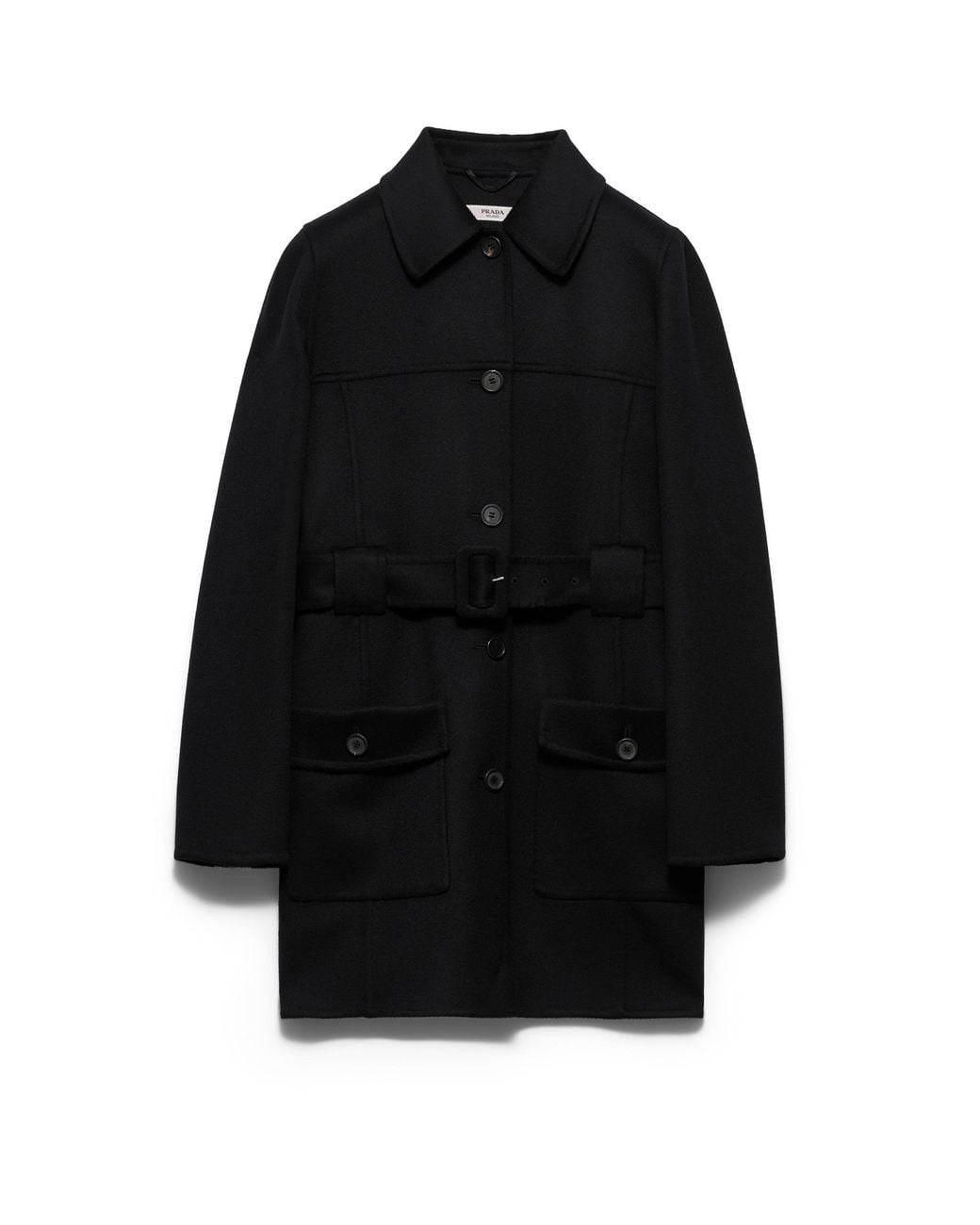 Prada Black Single-Breasted Double Cloth Caban Jacket