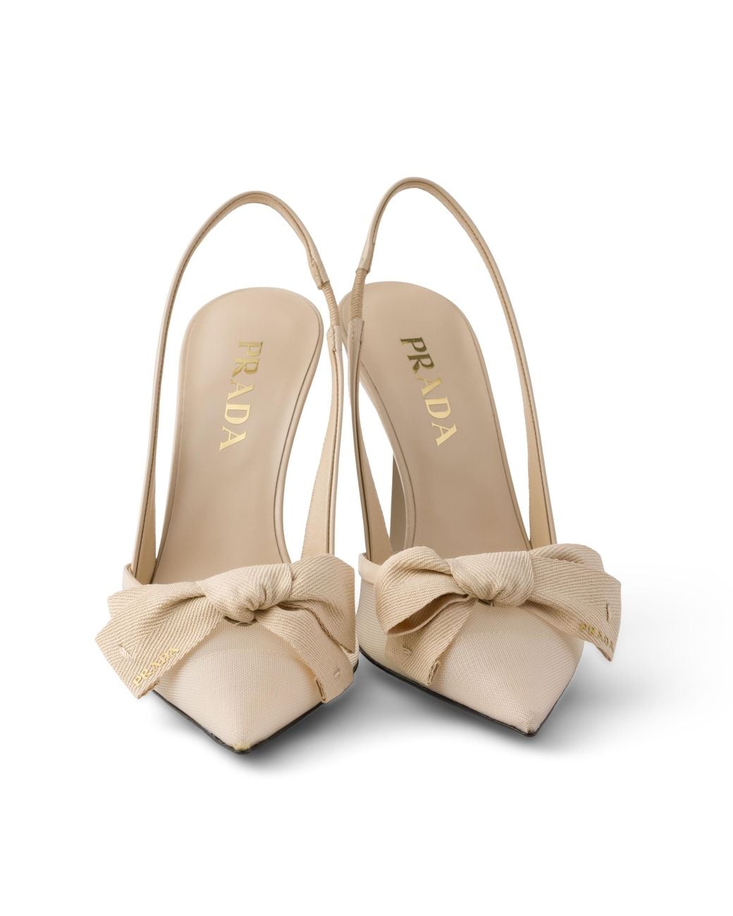 Prada White Mesh Fabric Slingback Pumps