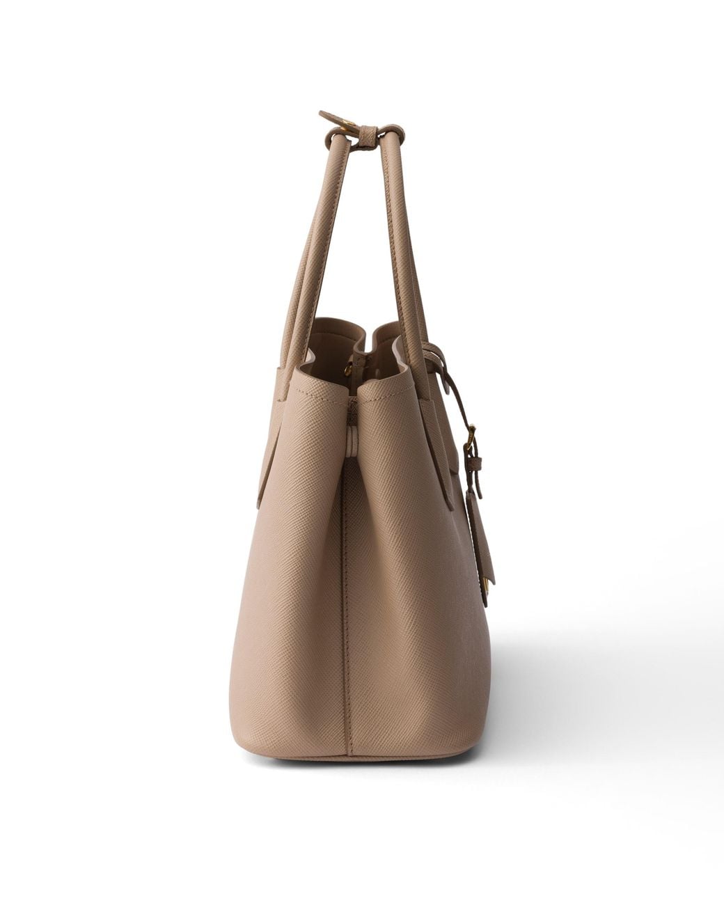 Prada Natural Double Medium Saffiano Leather Bag, Cameo