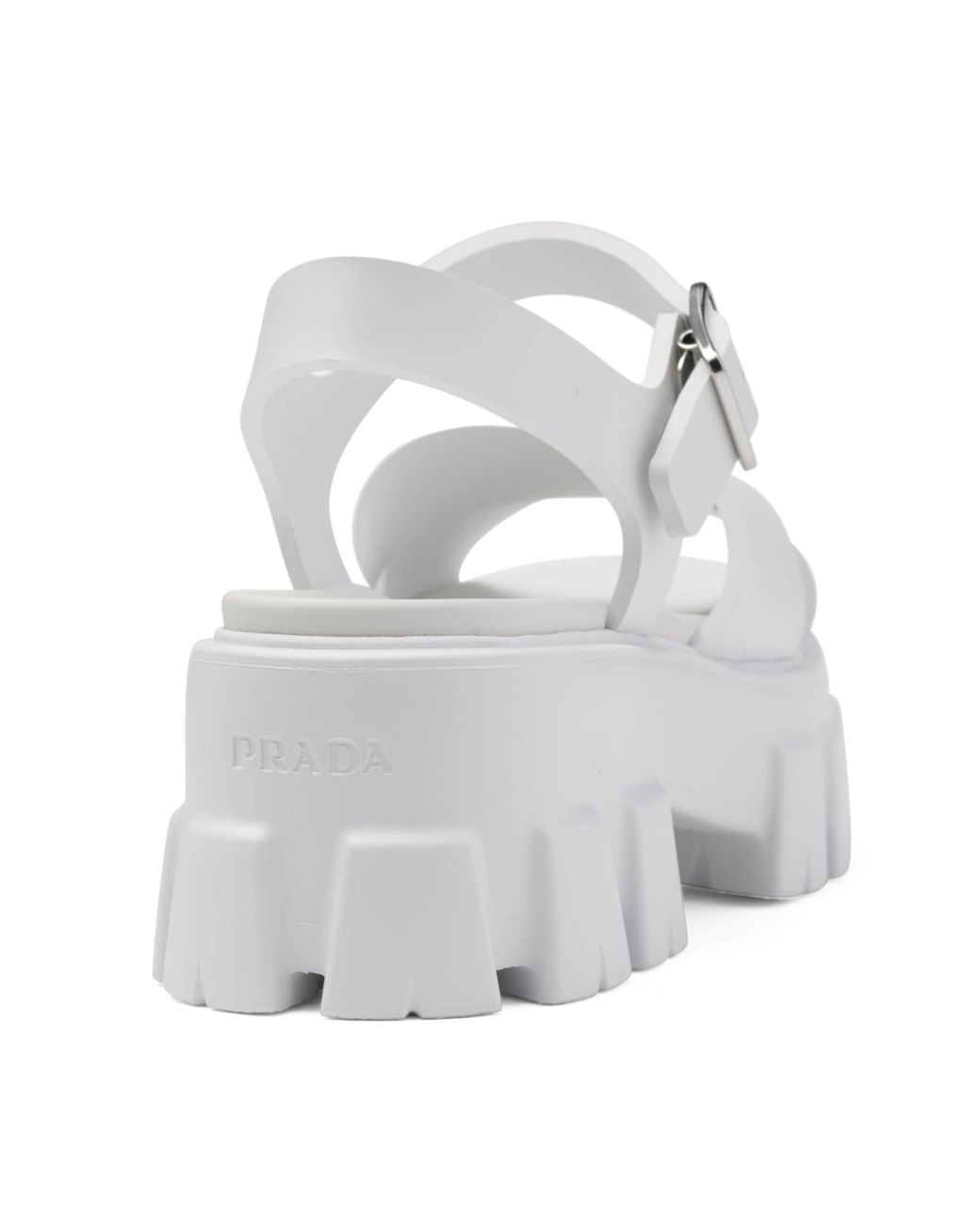 Prada White Monolith Rubber Sandals