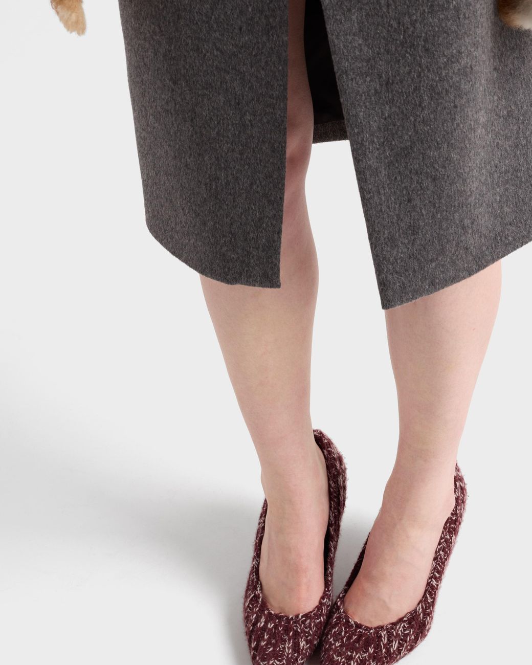 Prada Gray Loden Fabric Pencil Skirt