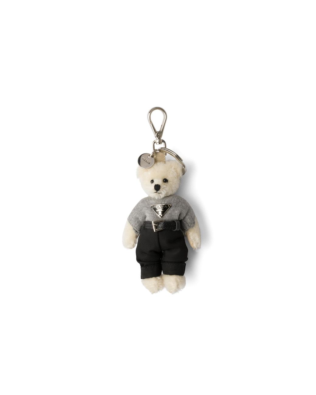 Prada White Teddy Keychain Charm for men