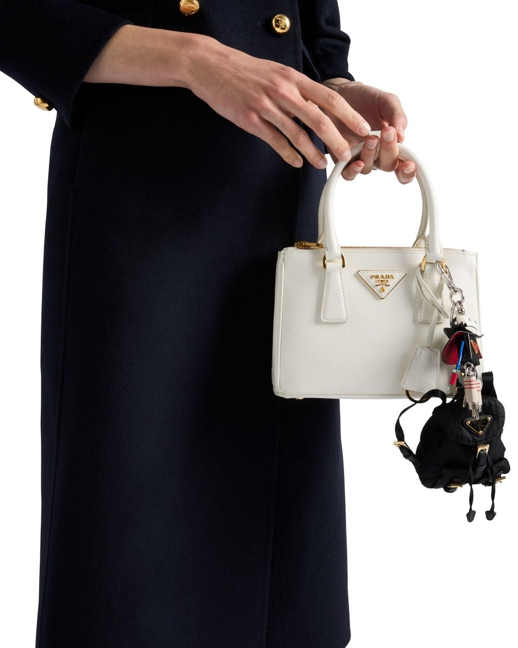 Prada Black Mini Icon Re-Nylon Keychain Charm