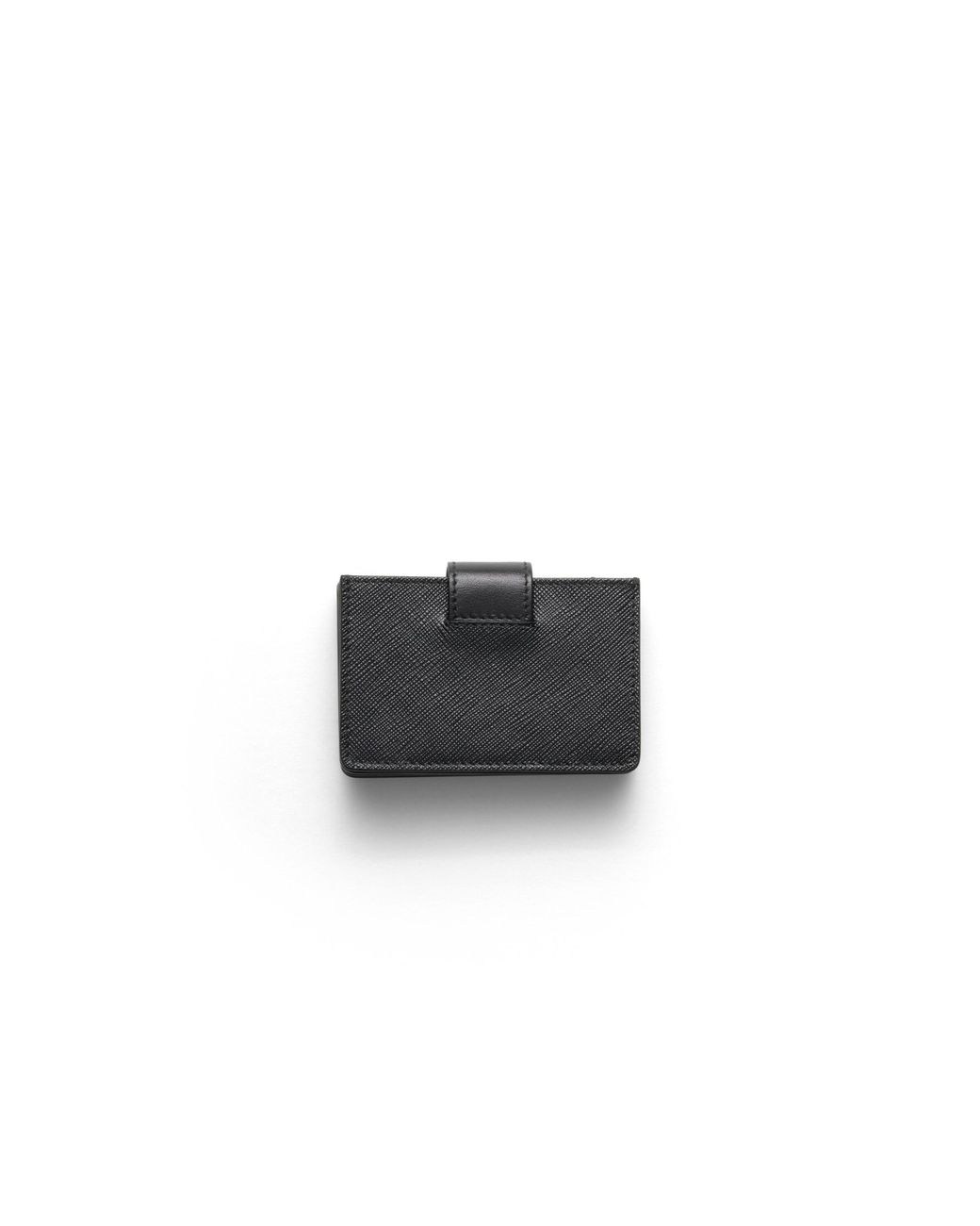 Prada White Saffiano And Smooth Leather Card Holder