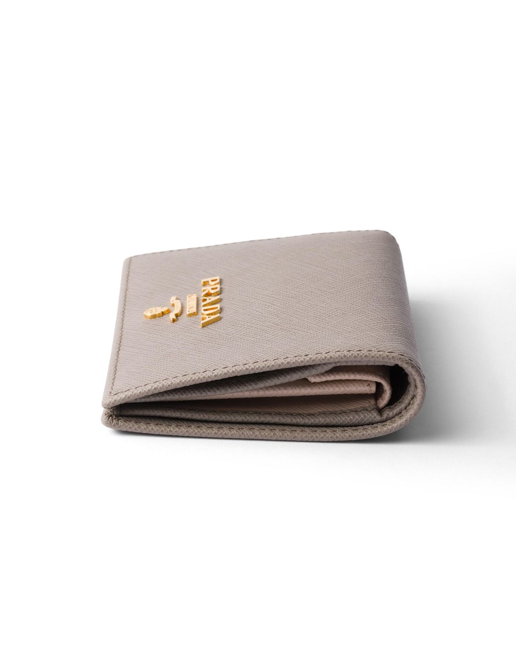 Prada White Small Saffiano Leather Wallet, Clay/Water Lily