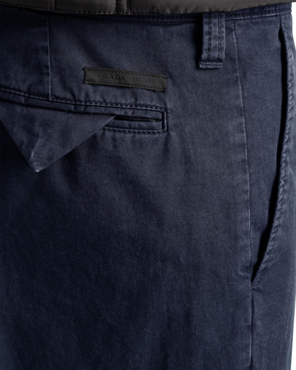 Prada Blue Garment-Dyed Cotton Pants for men