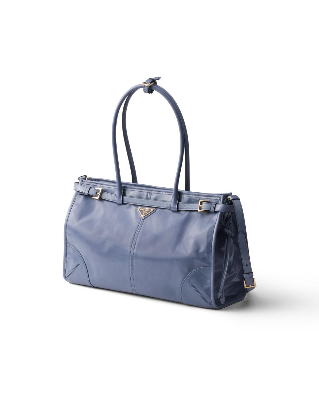 Prada Blue Bonnie Large Leather Handbag, Aviation