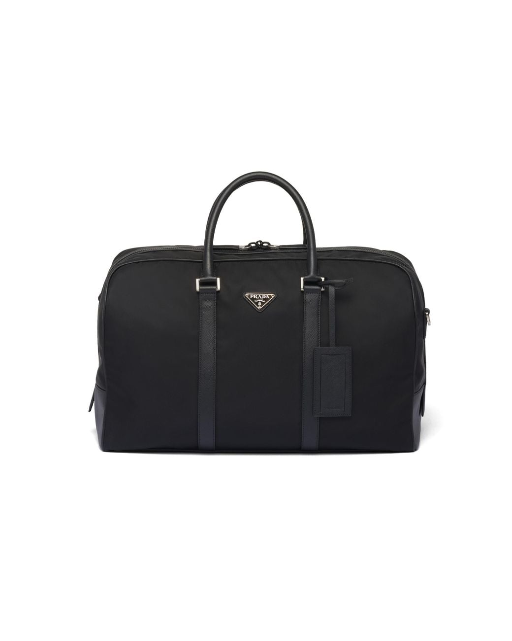 Prada Black Re-Nylon And Saffiano Leather Duffel Bag