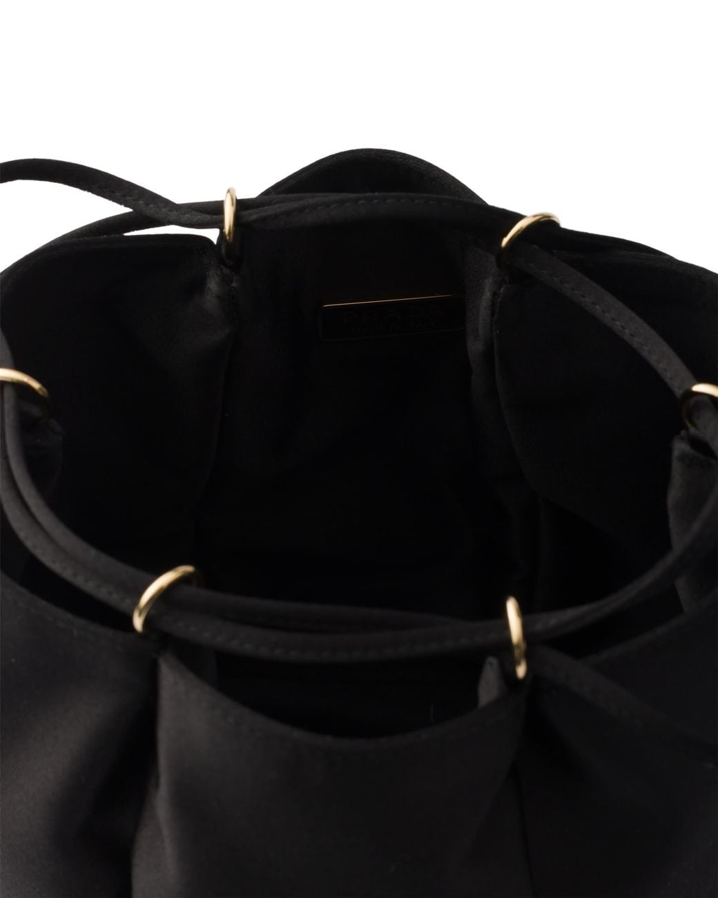 Prada Black Satin Mini Bucket Bag