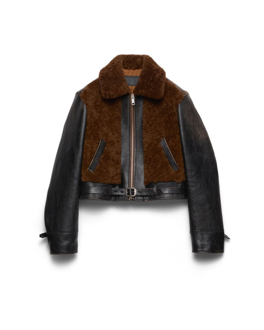 Chaqueta Con Pelo Prada de color Brown