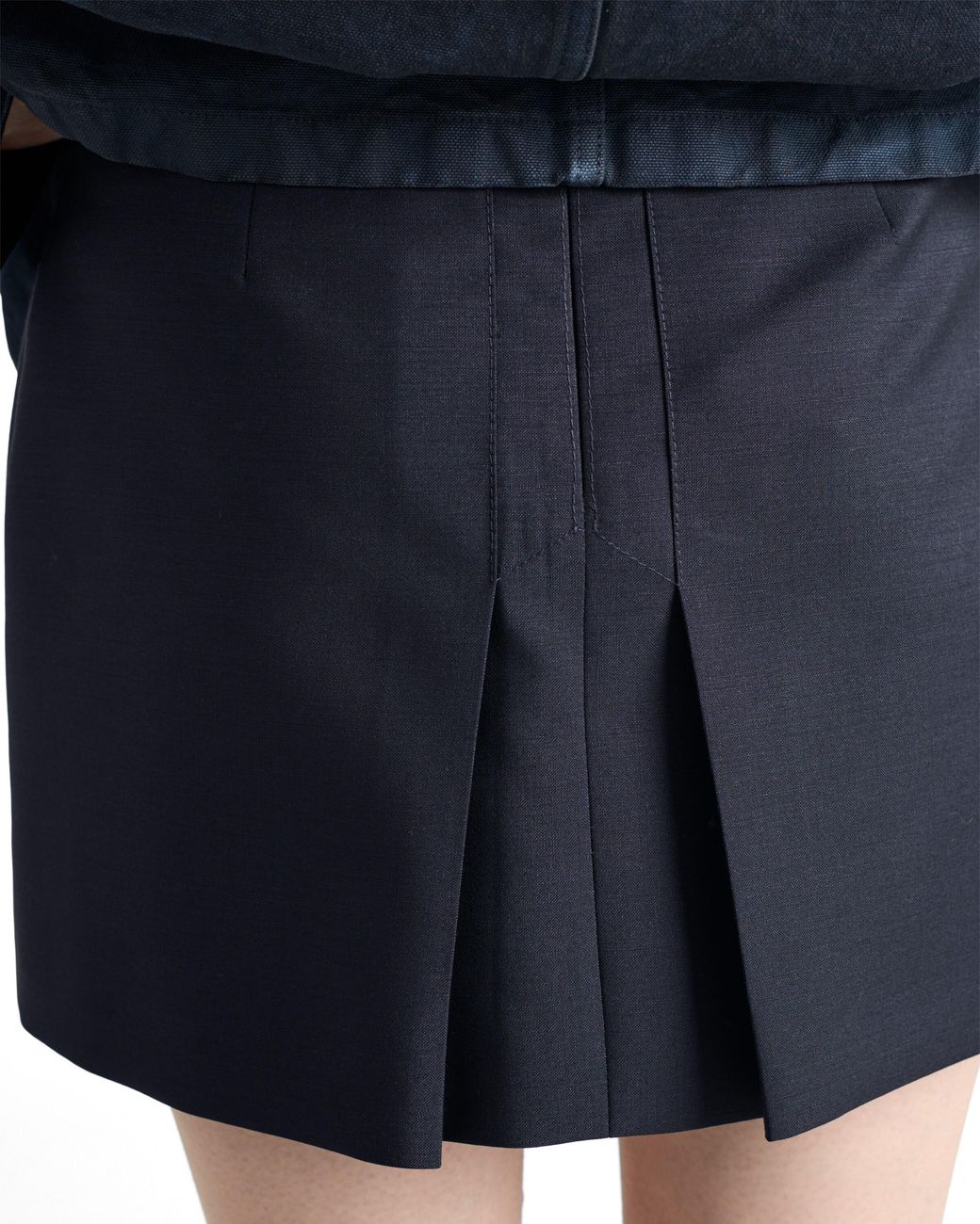 Prada Blue Kid Mohair Mini Skirt
