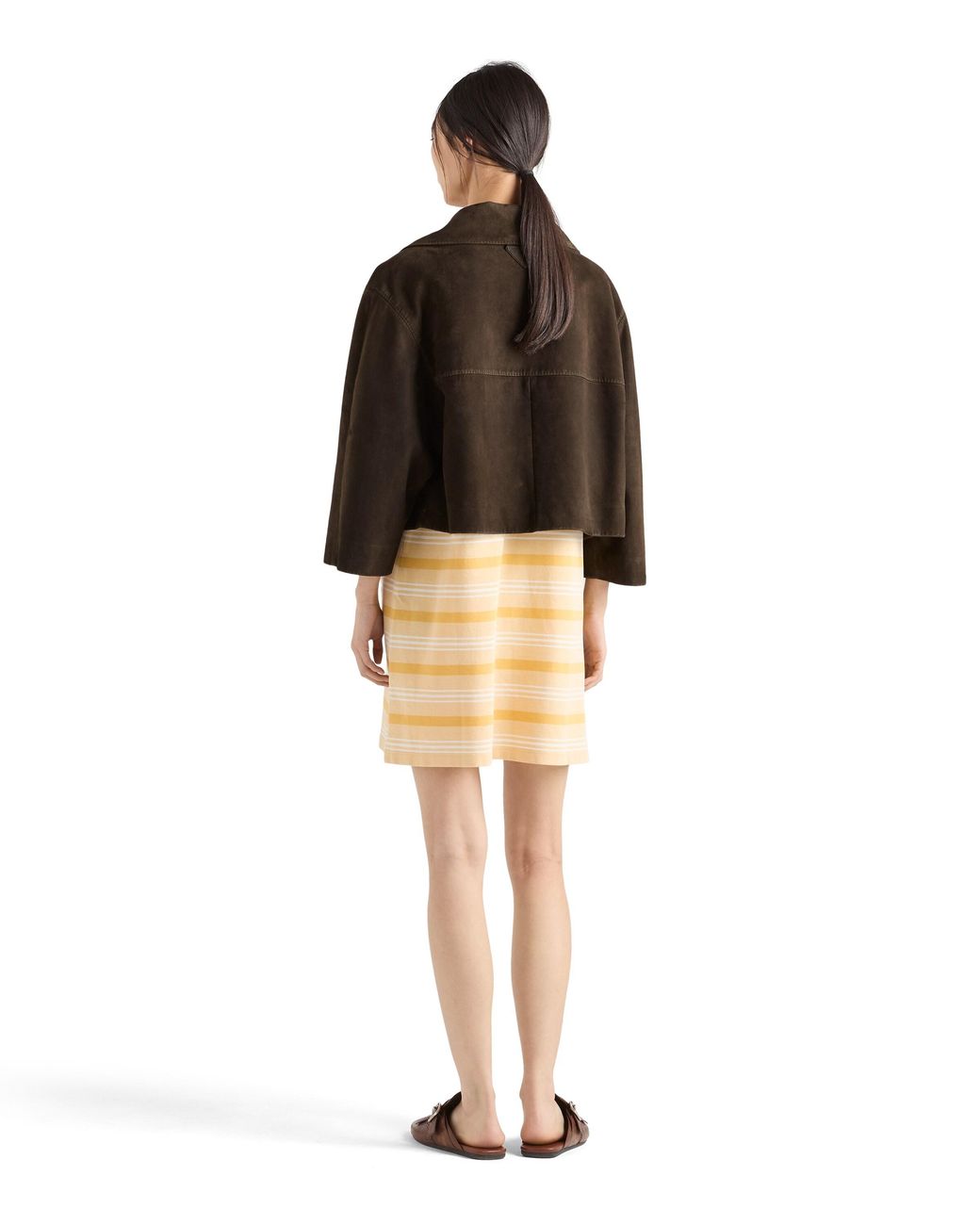 Prada Brown Cropped suede jacket