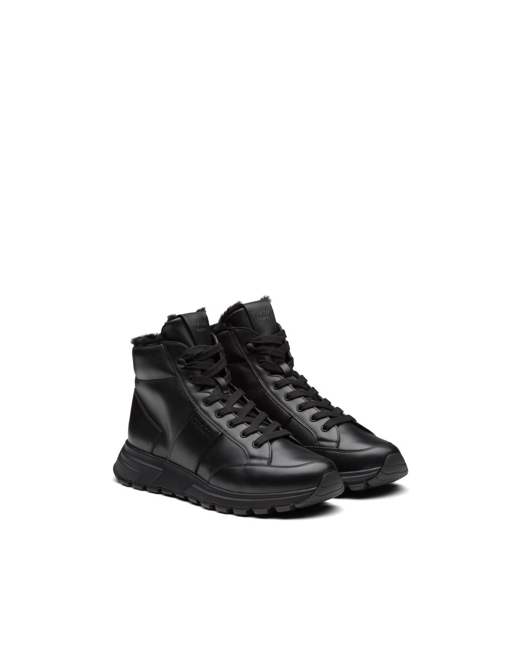 prax 01 leather and technical fabric sneakers