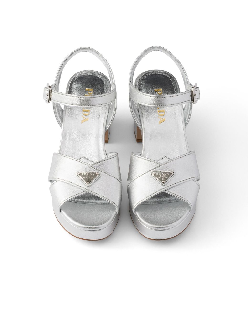 Prada White Nappa Leather Platform Sandals