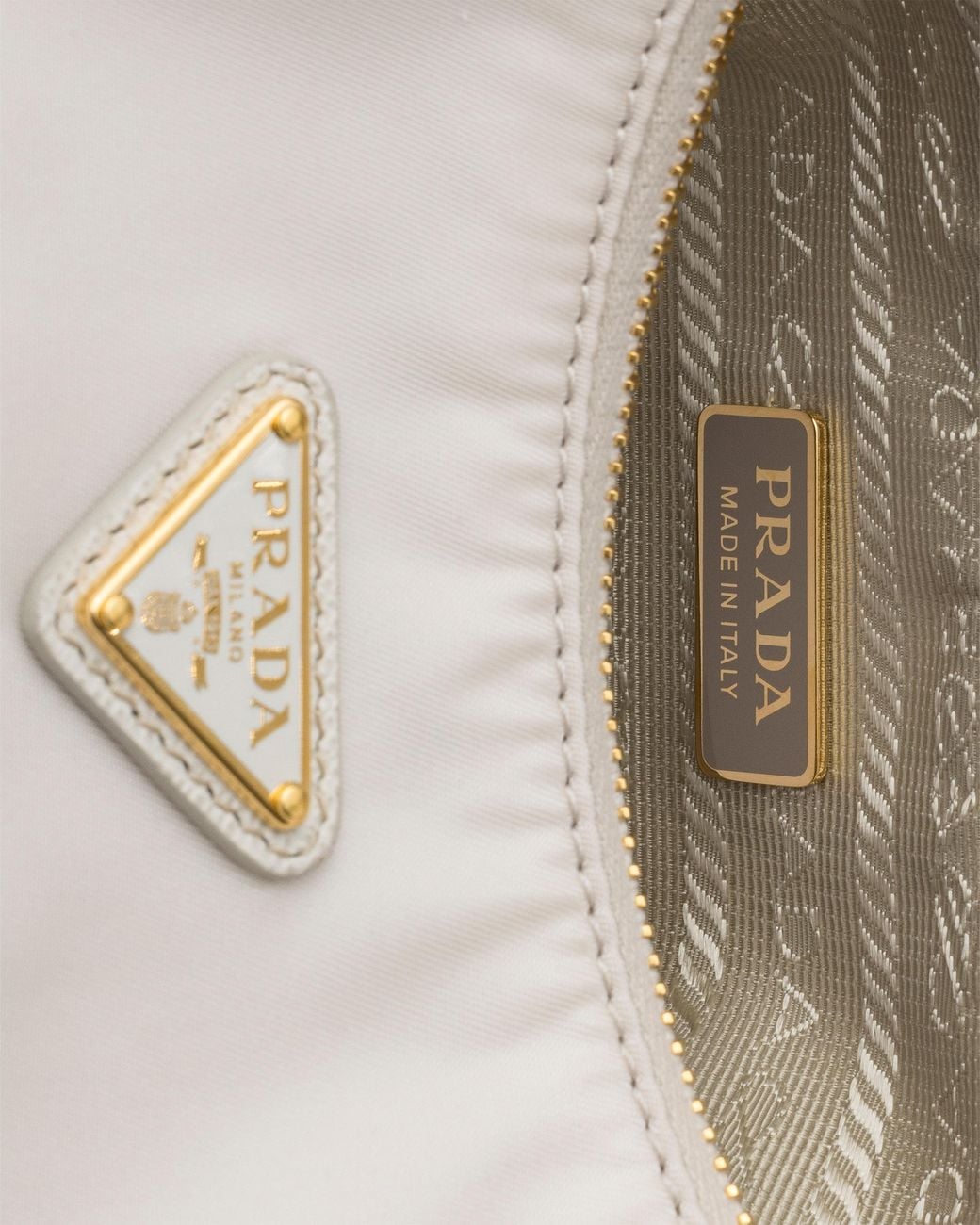 Prada White Re-Edition 2008 Re-Nylon Mini-Bag, Chalk