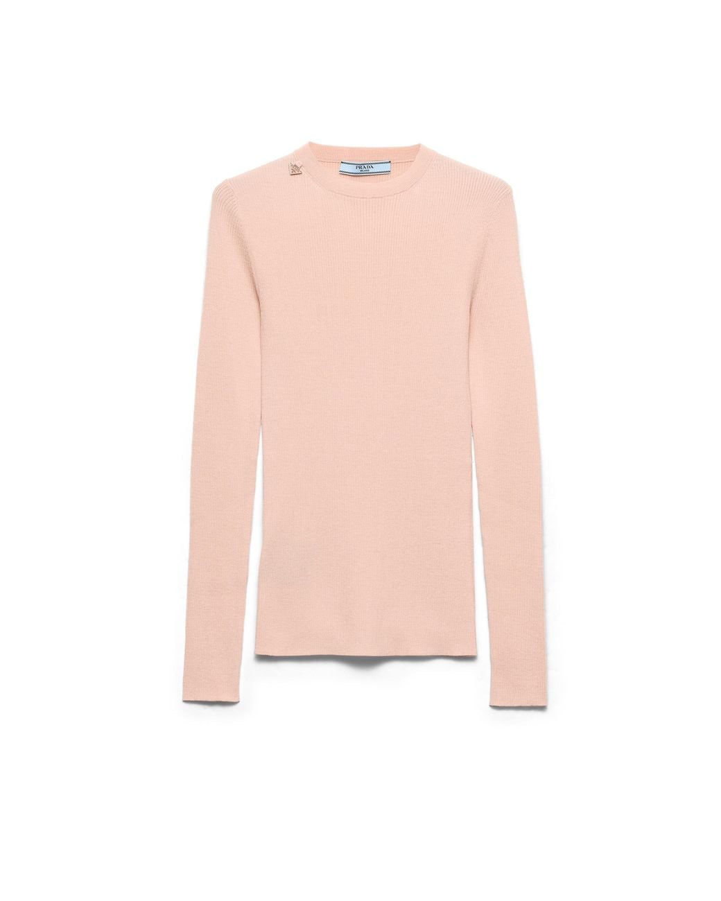 Prada Pink Wool Crew-Neck Sweater, Alabaster