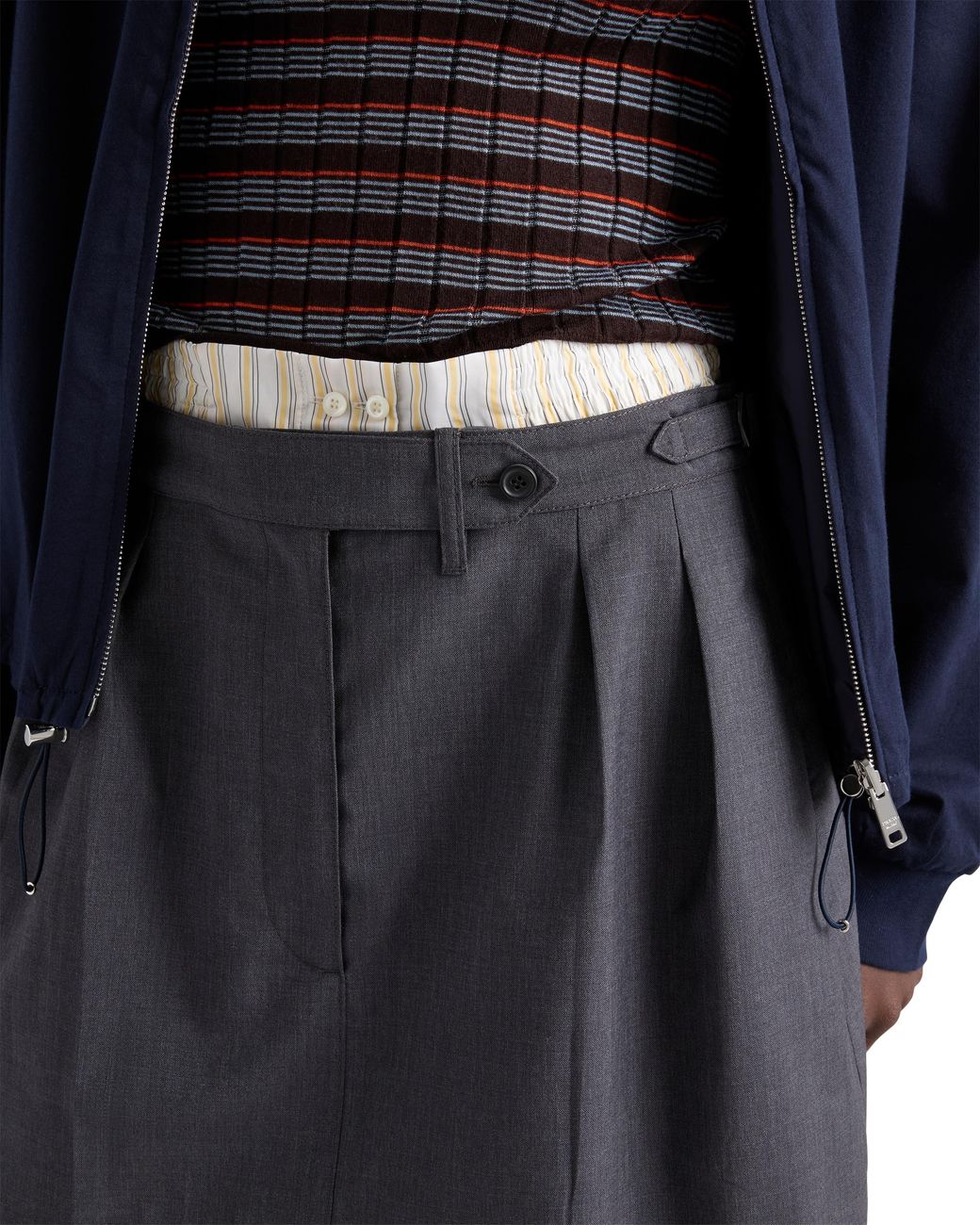 Prada Blue Light Mohair Miniskirt, Slate