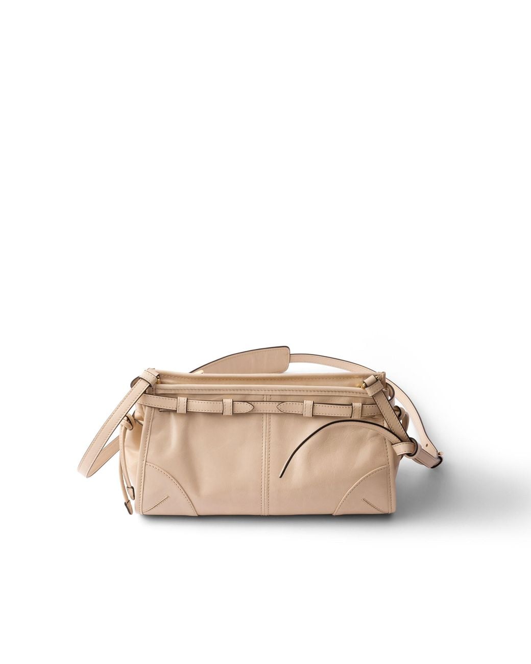 Prada Natural Bonnie Small Leather Shoulder Bag