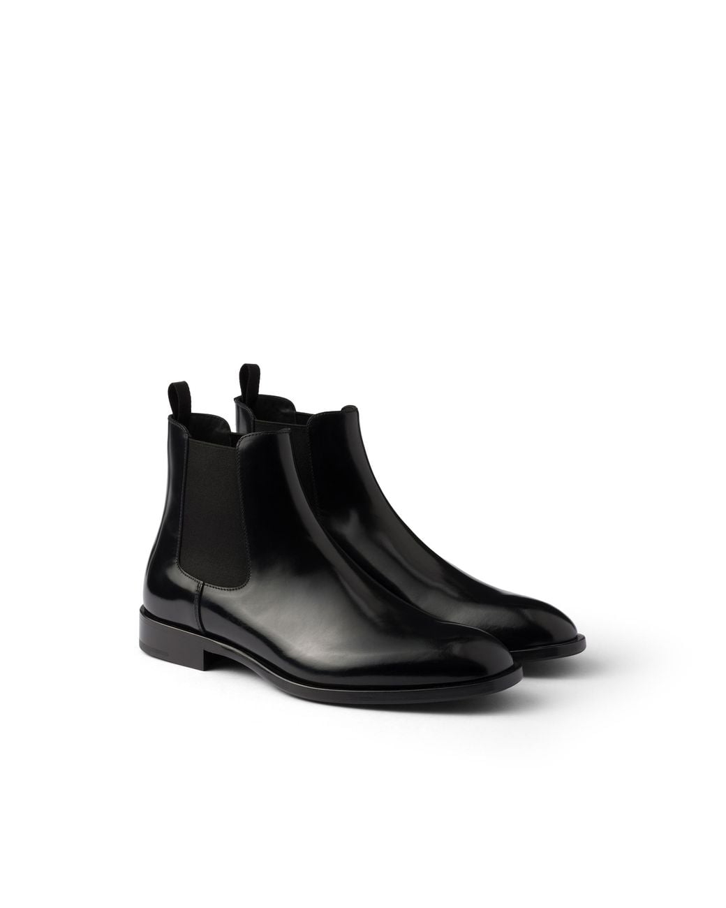Prada Black Brushed Leather Chelsea Boots, Size 5,5 for men