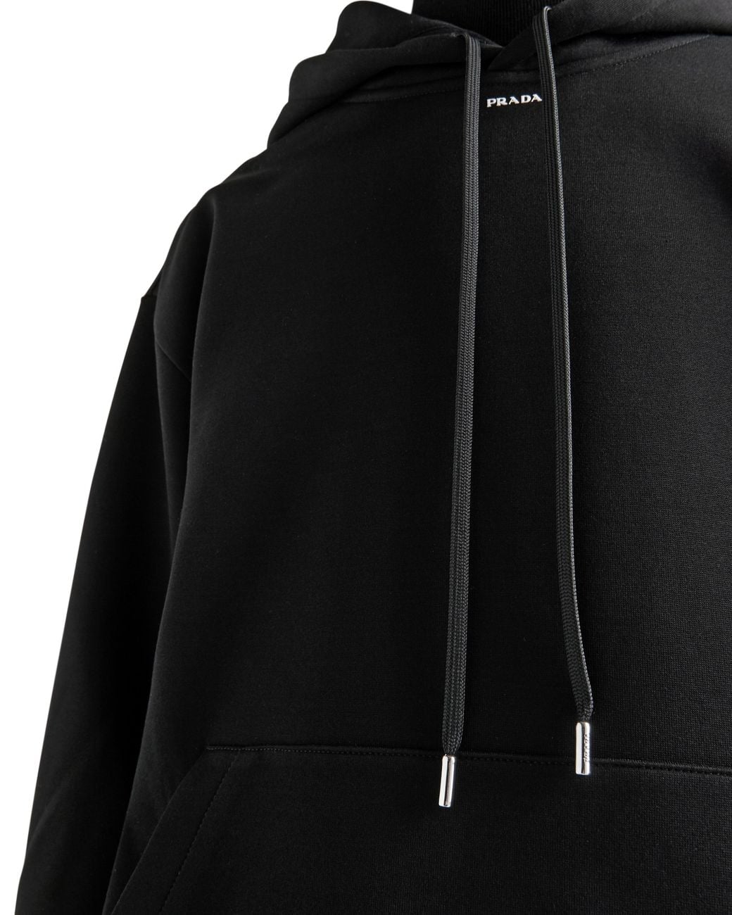Prada Black Technical Cotton Hoodie for men