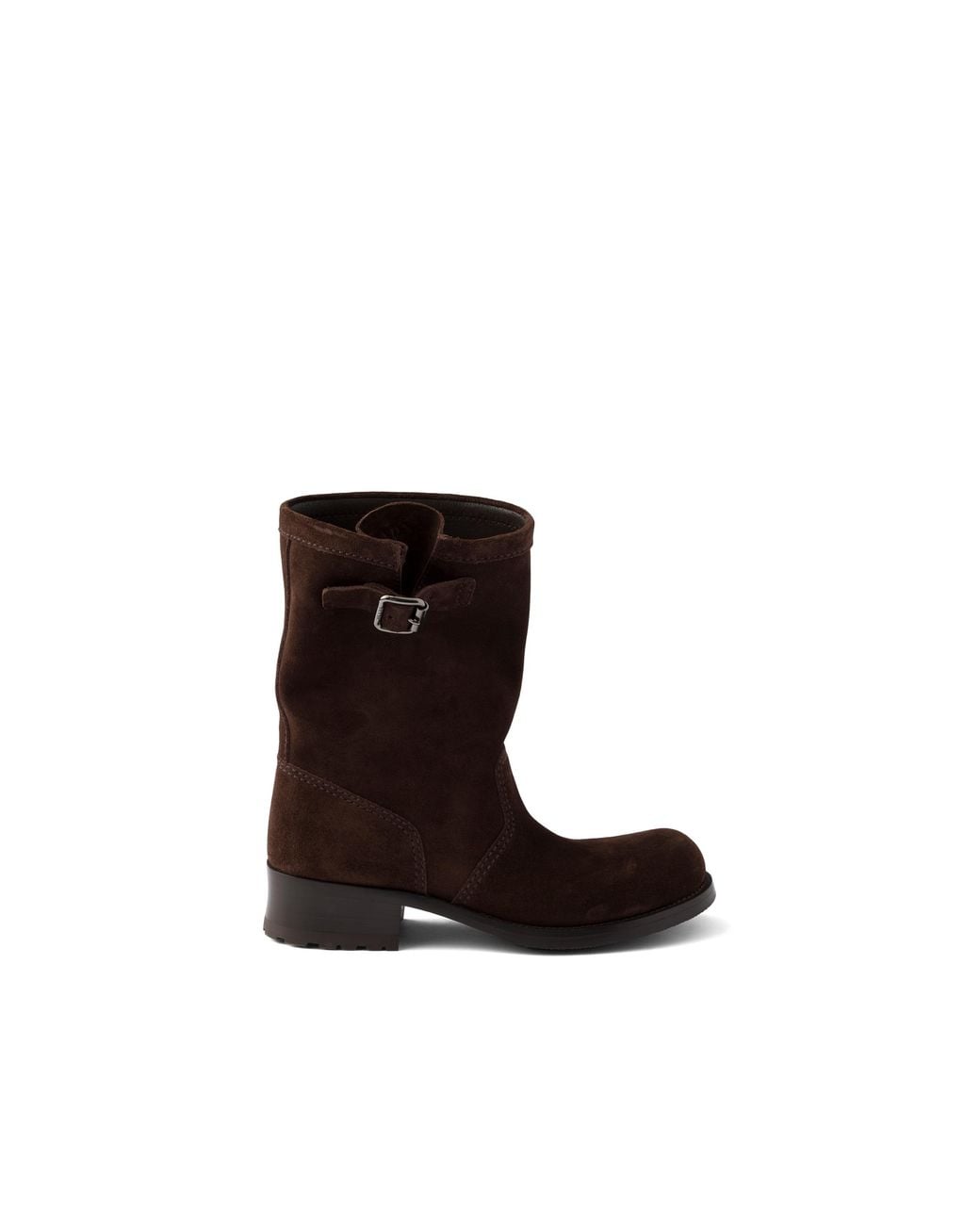 Prada Black Suede Mid-Calf Boots, Dark