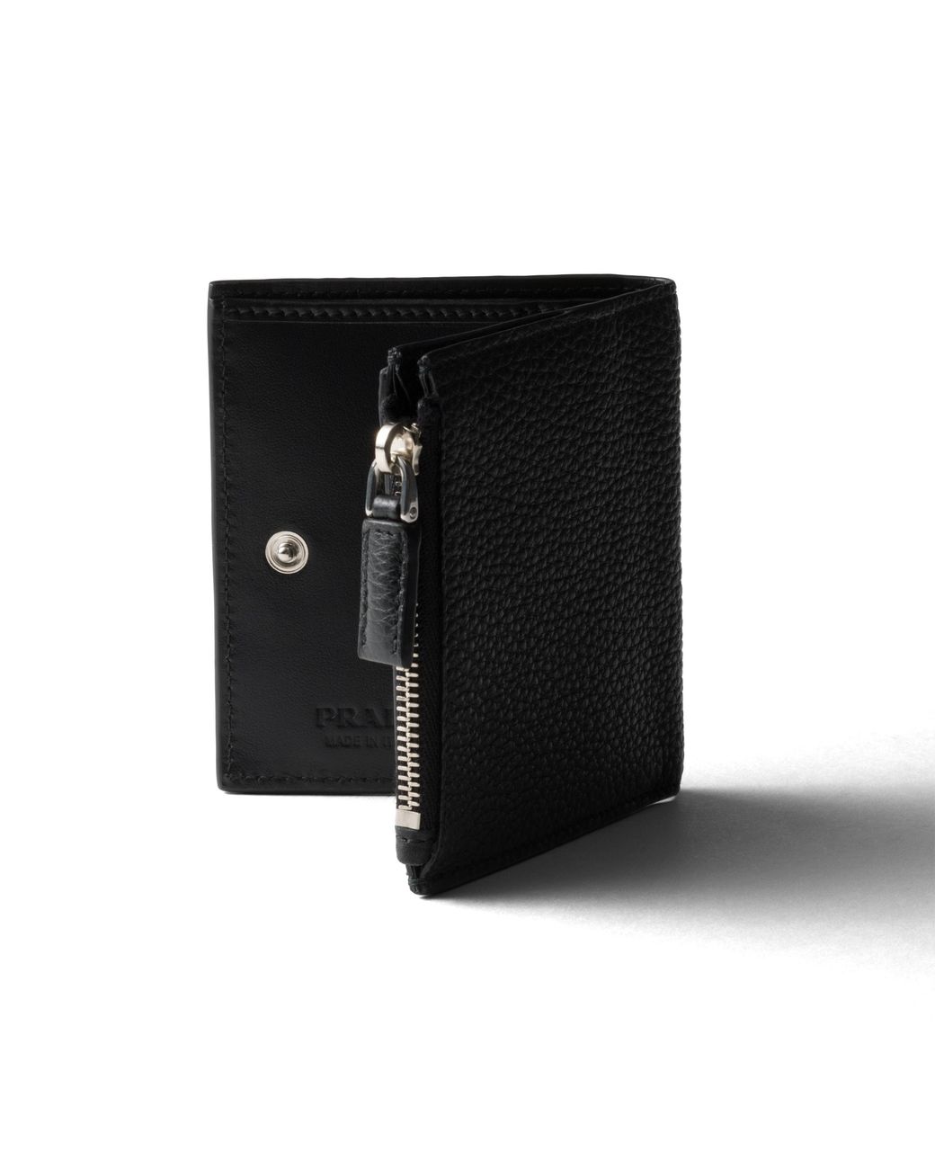 Prada Black Small Leather Zipped Wallet for men