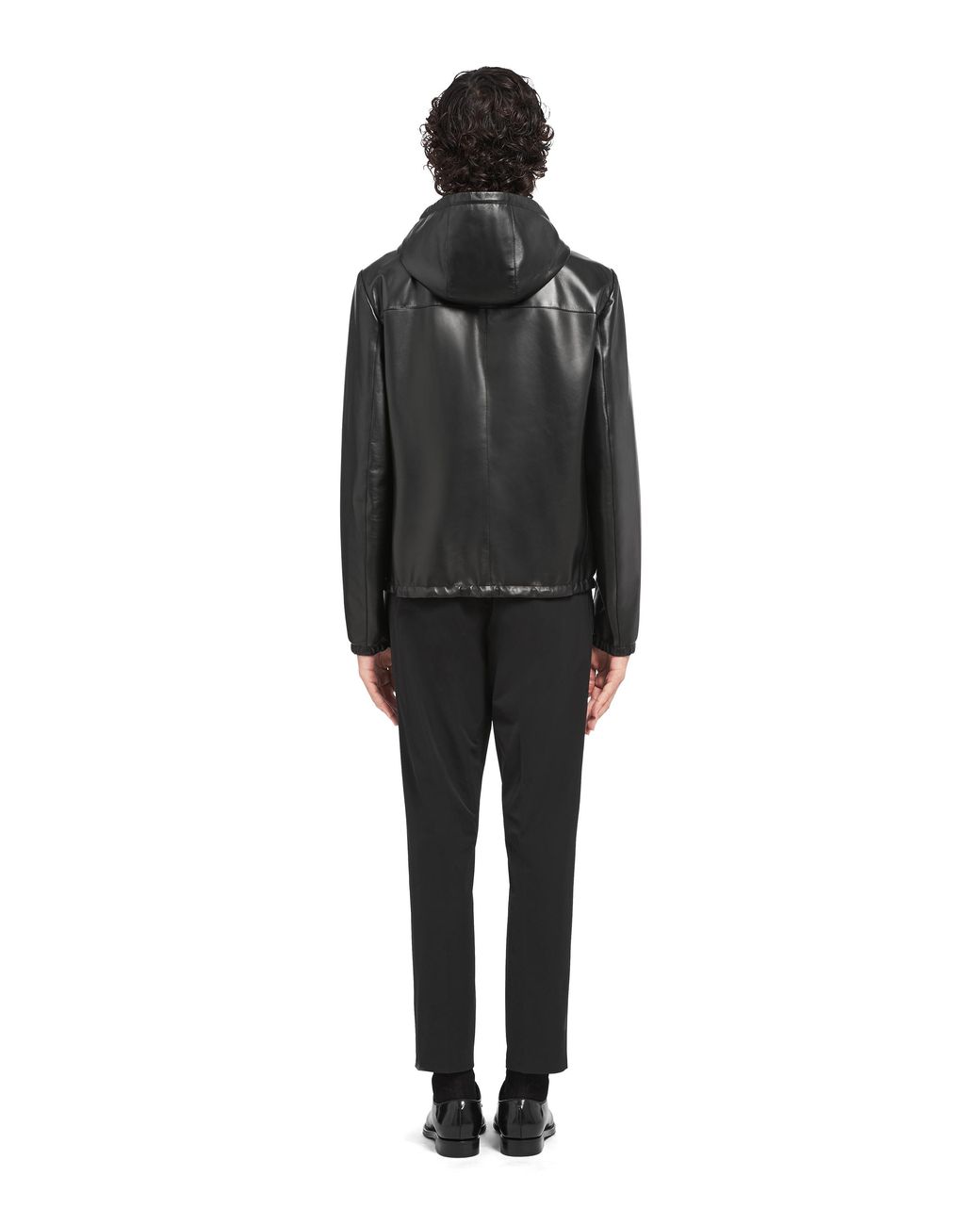 Prada Black Reversible Nappa Leather And Re-Nylon Jacket for men