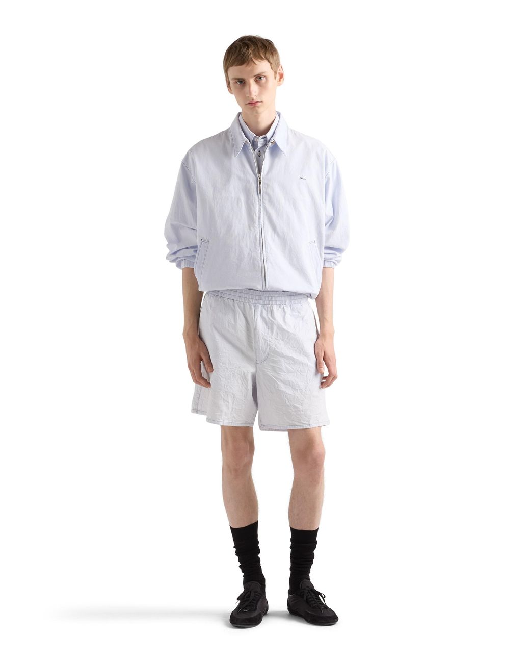 Prada White Chambray Bermudas for men