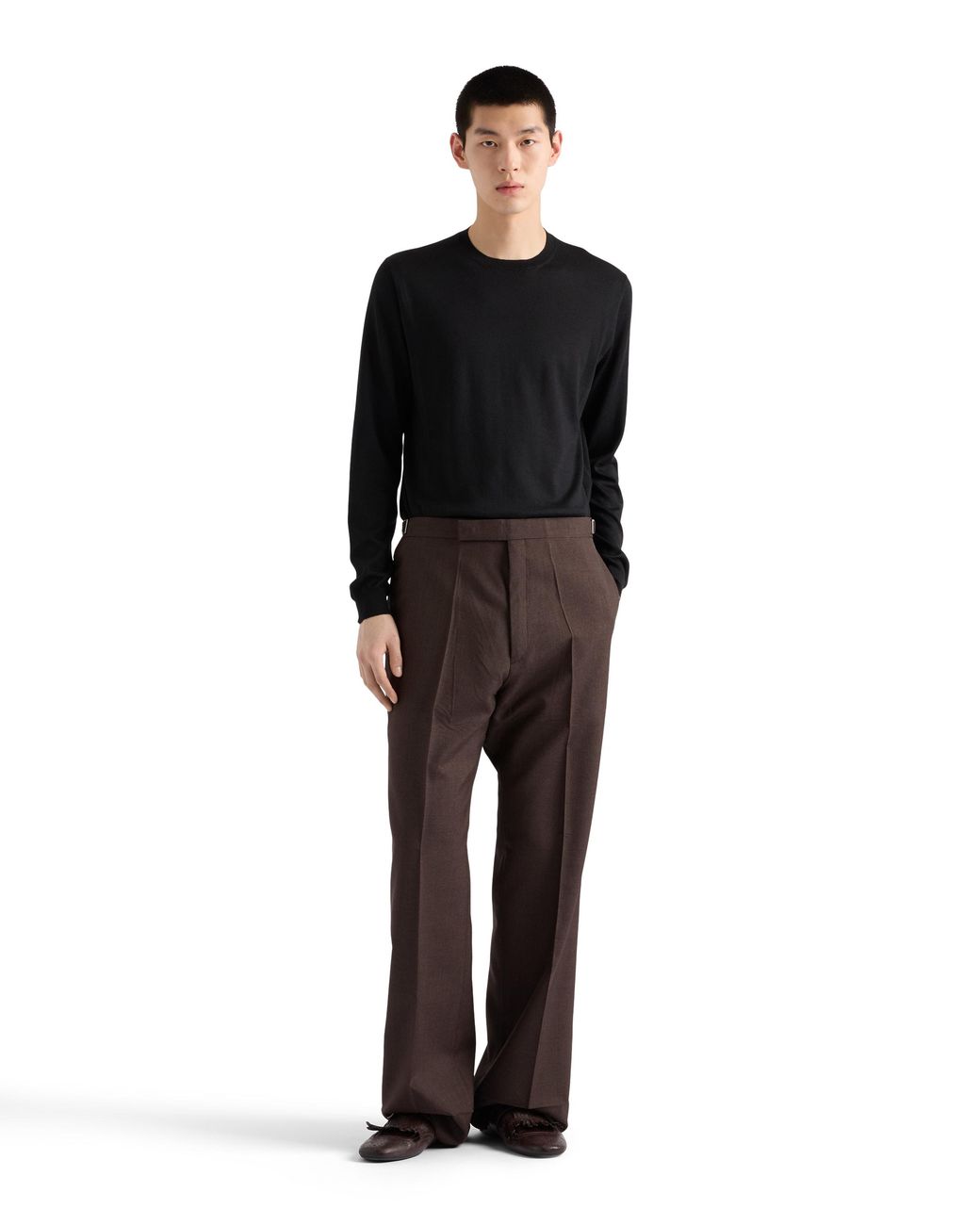 Prada Black Cashmere And Silk Crew-Neck Sweater for men