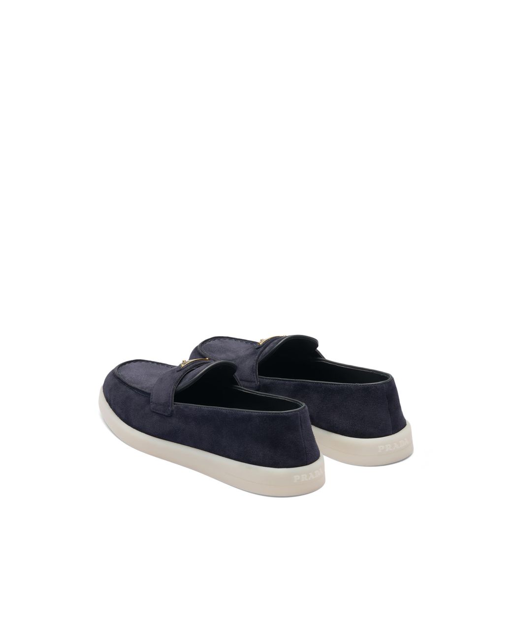 Prada Blue Loafers Saint Tropez Aus Veloursleder