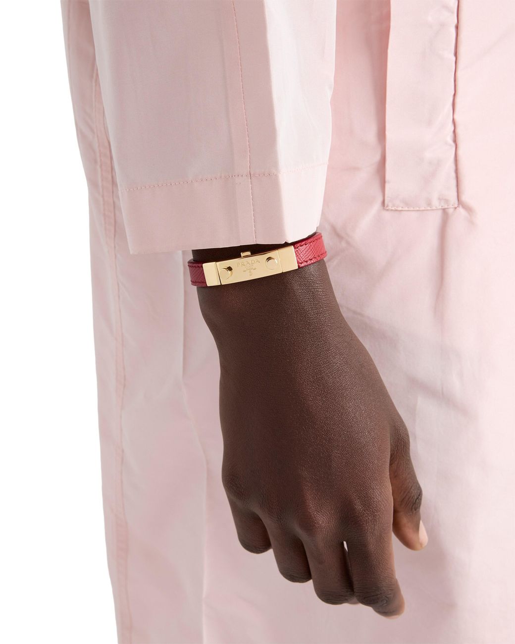 Prada Pink Saffiano Leather Bracelet