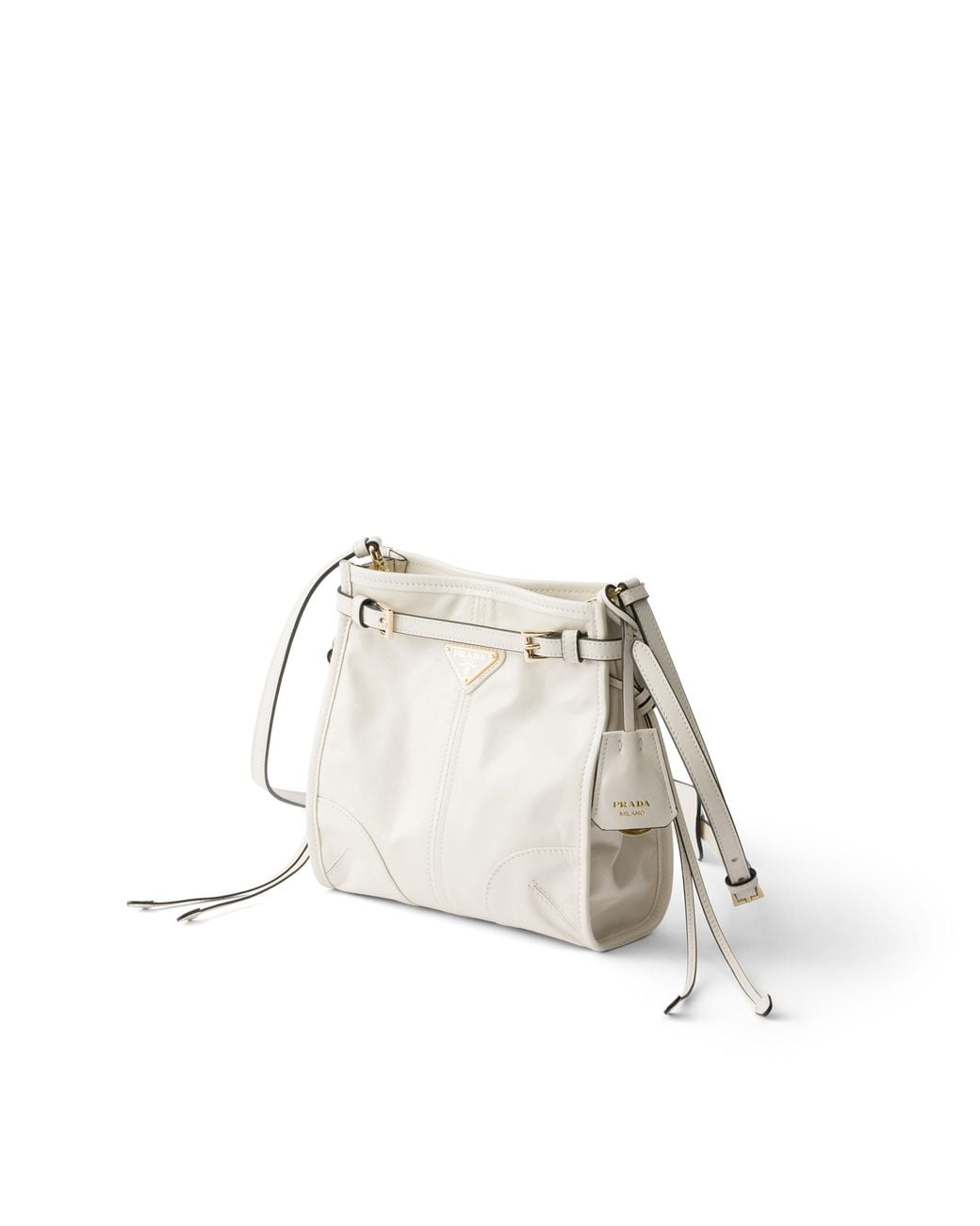 Prada White Bonnie Leather Mini Shoulder Bag