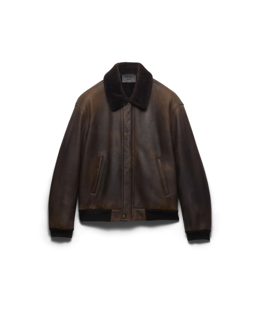 Prada Black Shearling Bomber Jacket for men